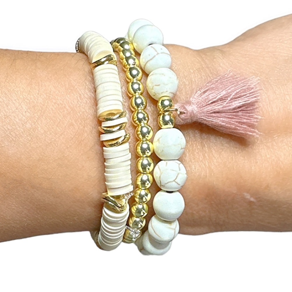 NWT Harper Natural Stone 3 Piece Bracelet Set